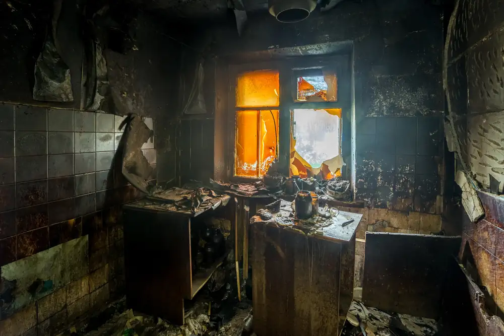 fire damage restoration professionals at work in Marysville